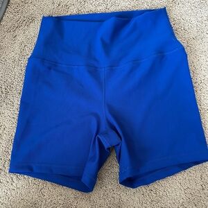 90 Degree By Reflex High-Waist Bike Shorts in Cobalt Blue